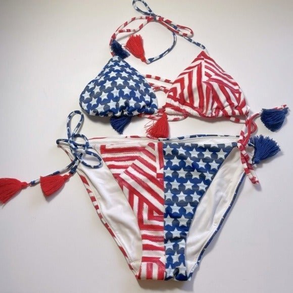Victoria Secret American Flag 2 Pieces Swimsuit M